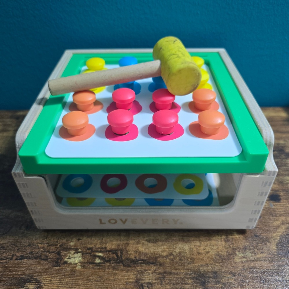 Lovevery Match‎ and Tap Hammer Box Colorful Pegs